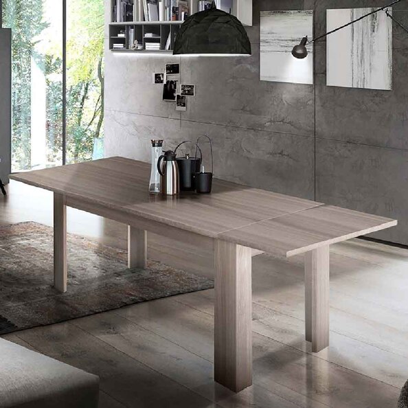 Jennings Large Wooden Extending Dining Table In Elm