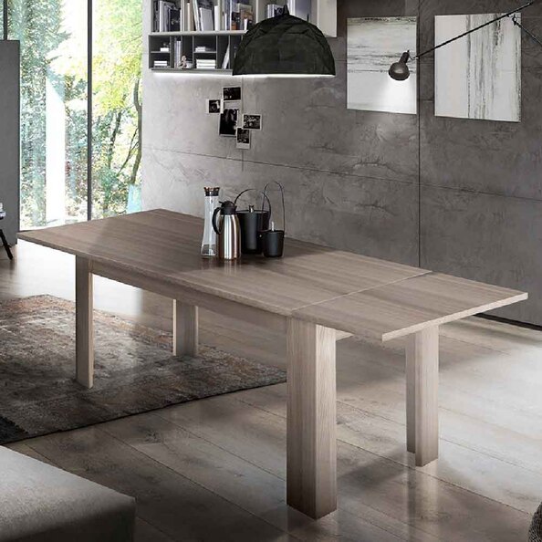 Jennings Medium Wooden Extending Dining Table In Elm