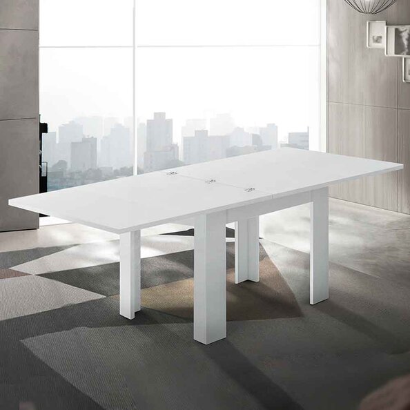Jennings Small High Gloss Folding Dining Table In White