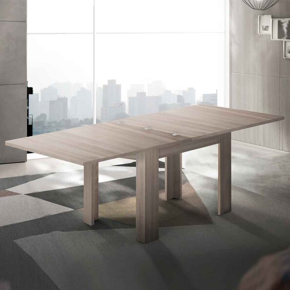 Jennings Small Wooden Extending Dining Table In Elm