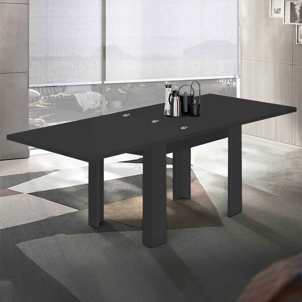 Jennings Small Wooden Extending Dining Table In Matte Anthracite