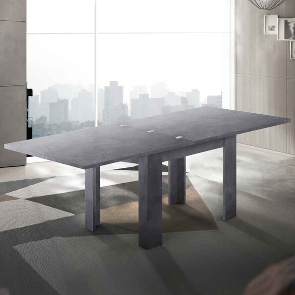 Jennings Small Wooden Extending Dining Table In Slate
