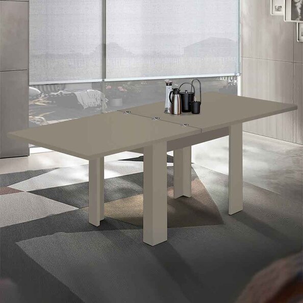 Jennings Small Wooden Extending Dining Table In Taupe