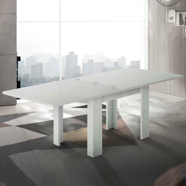 Jennings Small Wooden Extending Dining Table In White larch