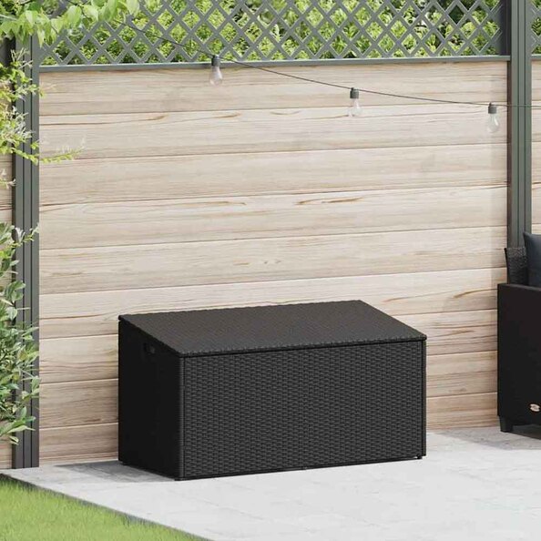 Jenrix Garden Poly Rattan Storage Box in Black