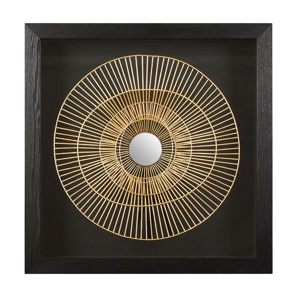 Jenvora Iron Wire Sunburst Wall Art in Black and Gold