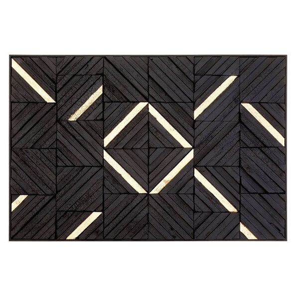 Jenvora Wood Carving Wall Art in Black