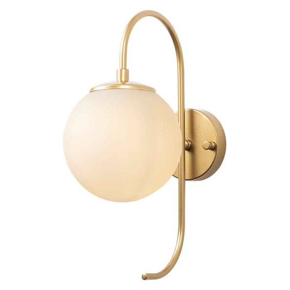 Jewel Metal Wall Lamp in Gold and White