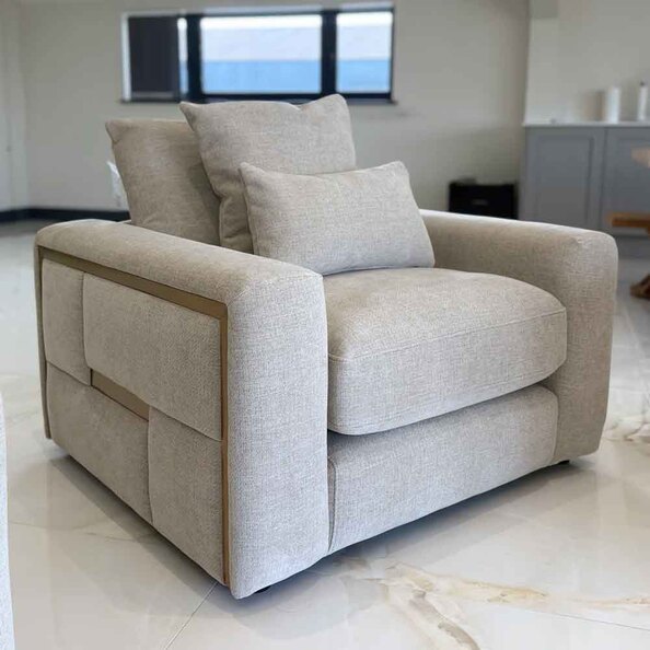 Jexaro Fabric 1 Seater Sofa in Beige