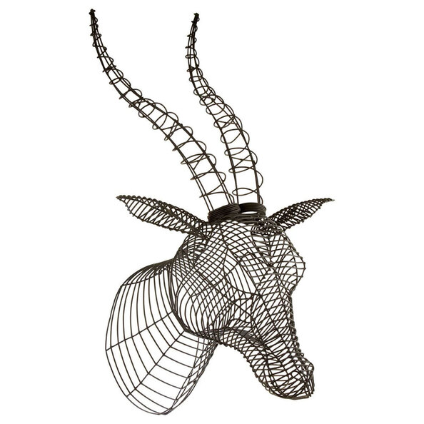 Jexon Black Wire Antelope Head Sculpture Wall Art