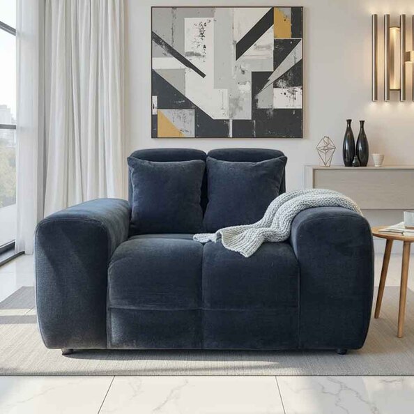 Jisaro Fabric 1 Seater Sofa in Black