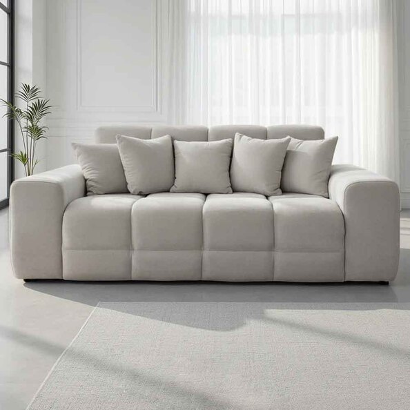 Jisaro Fabric 3 Seater Sofa in Black