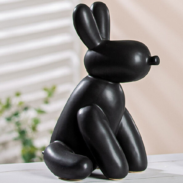 Jisora Ceramic Balloon Dog Sculpture in Black
