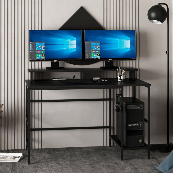 Jomix Wooden Computer Desk in Black