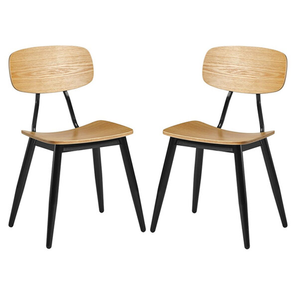 Jona Ply Oak Wooden Dining Chairs In Pair