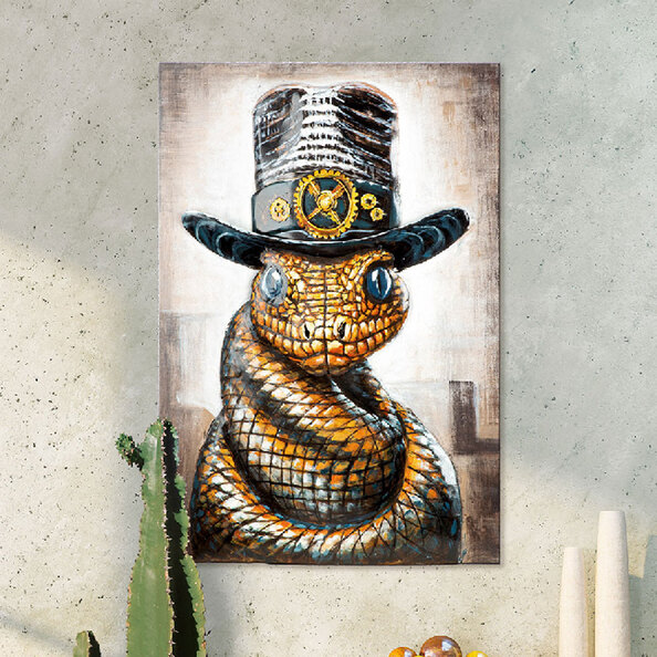 Jorlano Metal Snake Wall Art in Multicolour