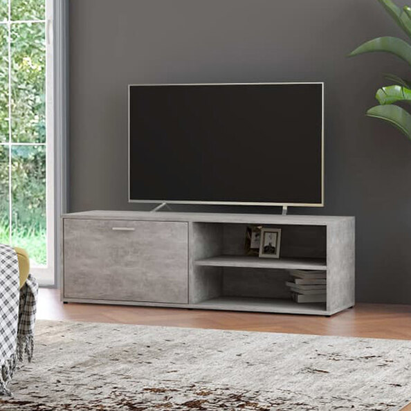 Kaavia Wooden TV Stand With 1 Flap Door In Concrete Effect