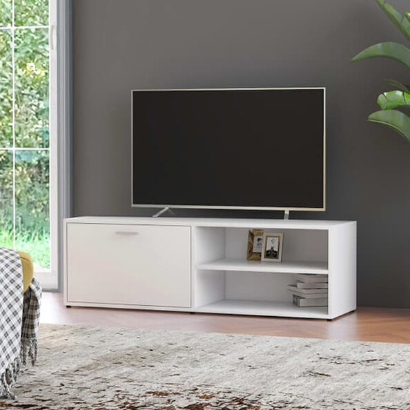 Kaavia Wooden TV Stand With 1 Flap Door In White