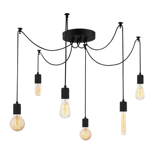 Kabluni 6 Light Metal Ceiling Pendant Light in Black