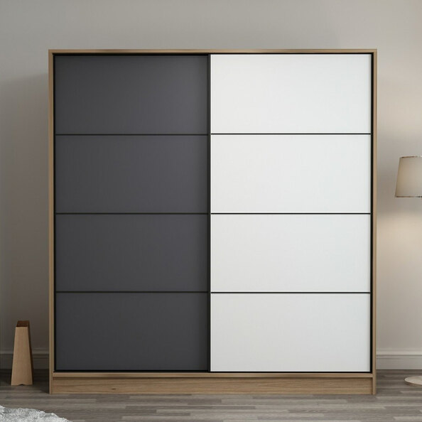Kale H210cmWooden Sliding Wardrobe with 2 Doors in Dore