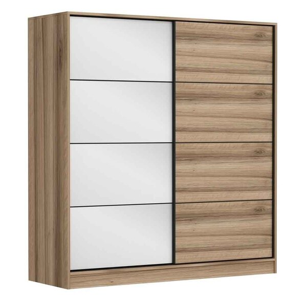 Kale Wooden Sliding Wardrobe with 2 Doors in Oak and White