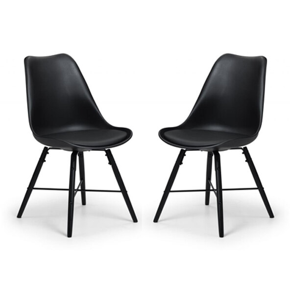 Kaili Dining Chair With Black Seat And Black Legs In Pair