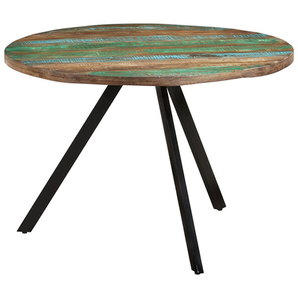 Katet Round Solid Reclaimed Wood Dining Table In Multi-Colour