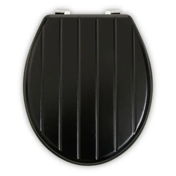 Kelant Wooden Toilet Seat With Panel Effect In Black