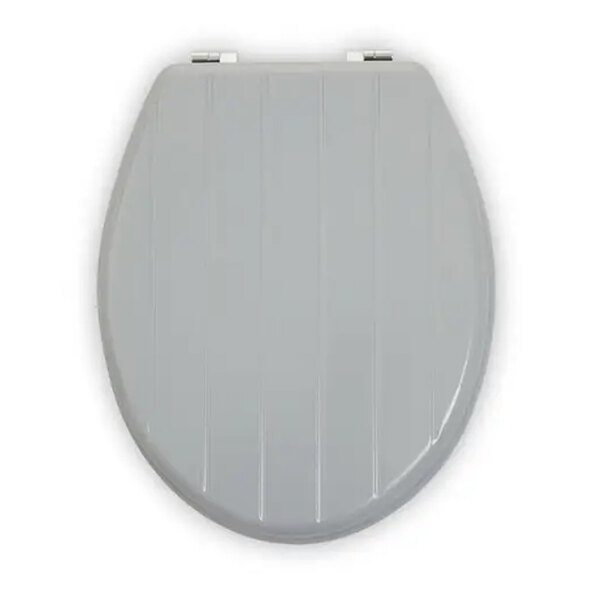 Kelant Wooden Toilet Seat With Panel Effect In Grey