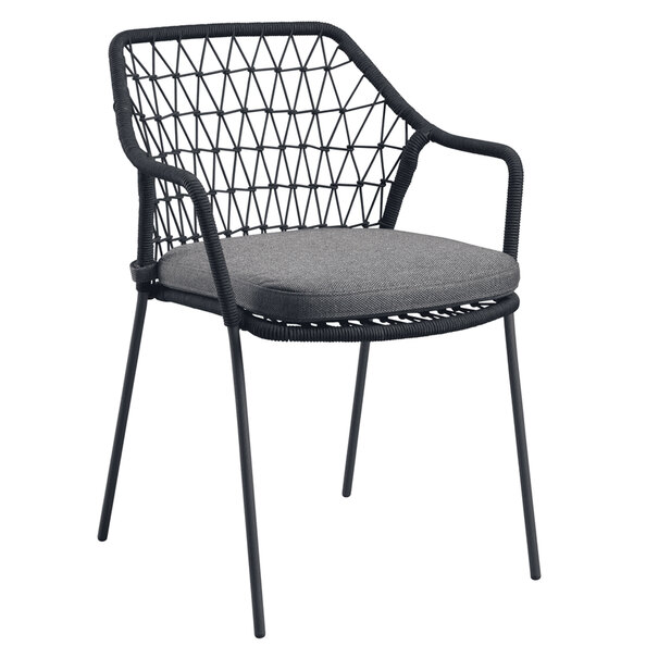 Keller Polyester Outdoor Stacking Armchair In Anthracite