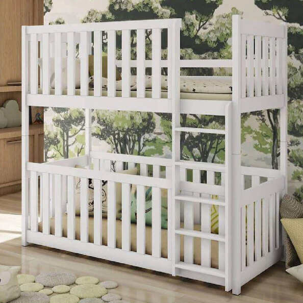 Keller Wooden Bunk Bed Without Mattress In Matt White