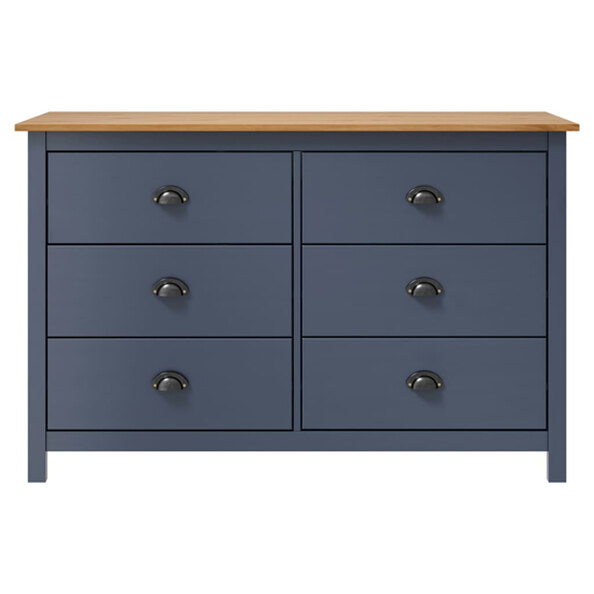 Kendal Wooden Chest Of 6 Drawers In Grey And Brown