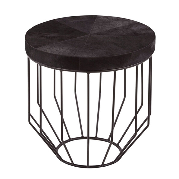 Furud Townhouse Round Side Table In Black