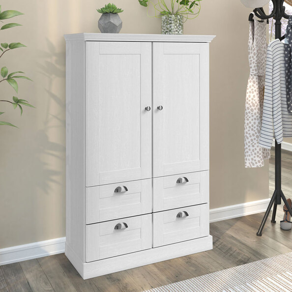 Kervan Wooden Highboard with 2 Doors in White