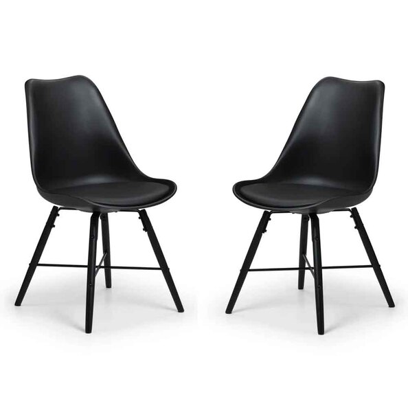 Kintar Black Plastic Chairs in Pair