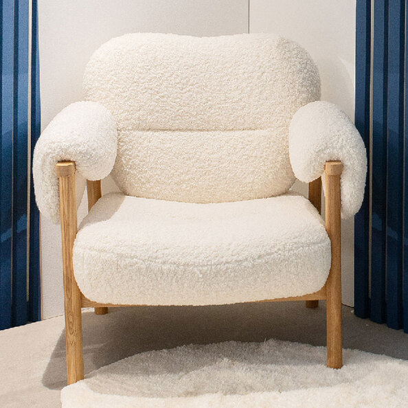 Kireva Polyester Armchair in Beige and Brown