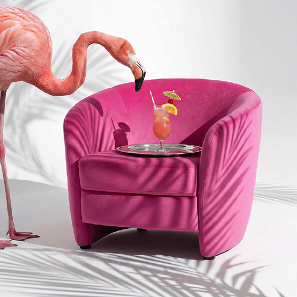 Kireva Velvet Armchair in Pink