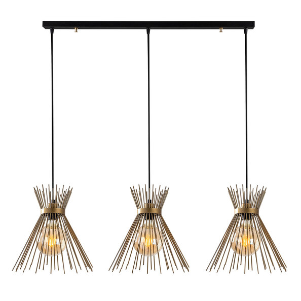 Kirpi 3 Light Metal Ceiling Pendant Light in Black