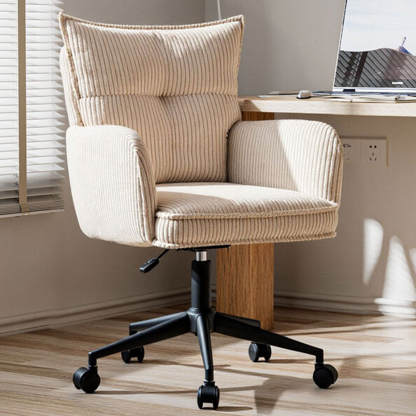 Krelion Fabric Home and Office Chair in Cream