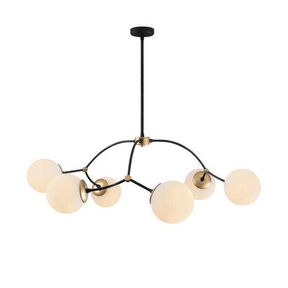 Kromozom 6 Light Metal Ceiling Pendant Light in White and Black