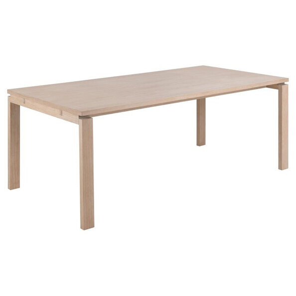 Labasa Wooden Rectangular Dining Table In White Oak
