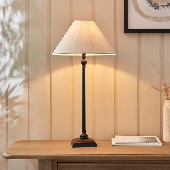Lahaina Fabric Table Lamp In Black