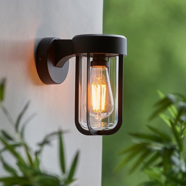 Lakeside Aluminium Wall Light In Matt Black