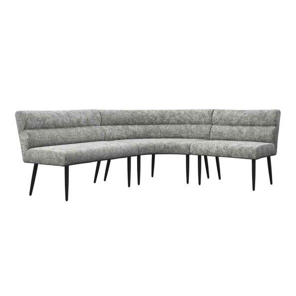Laroz Fabric Corner Dining Bench in Grey