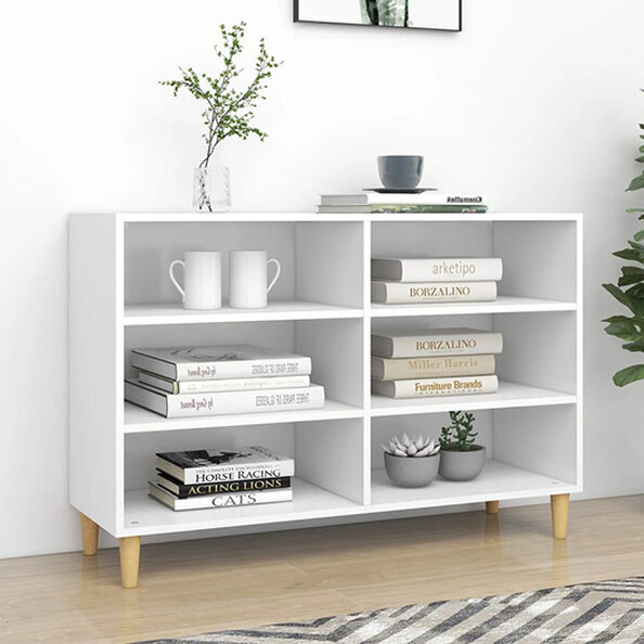 Larya Wooden Bookcase With 6 Shelves In White