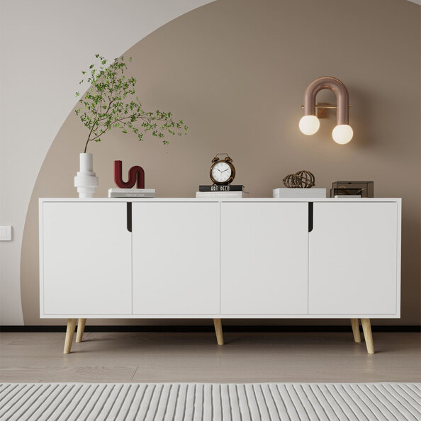Latina Wooden Sideboard with 4 Doors in White