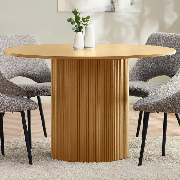 Laurel Wooden Round Dining Table - Light Oak