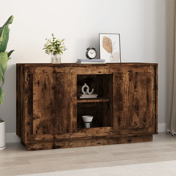 Lavelo Wooden Sideboard With 2 Doors In Smoked Oak
