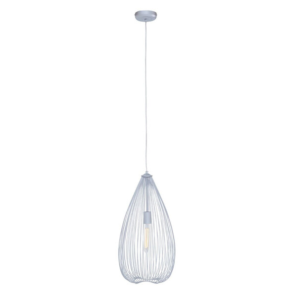 Lavish Iron Teardrop Pendant Light In Silver