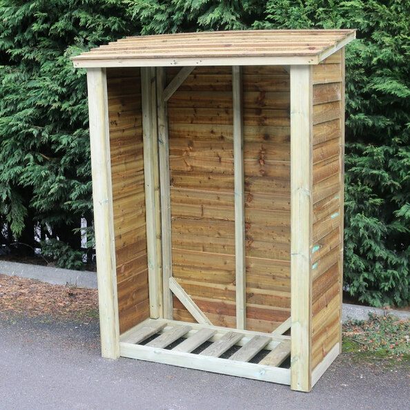 Lebanon Tall Wooden Garden Log Store In Natural